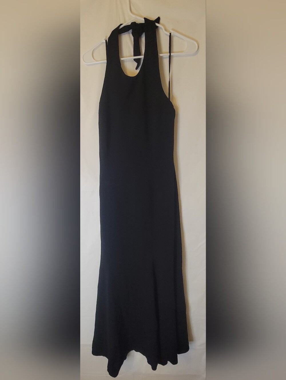 Evan Picone Black Halter Tie-Back Maxi Dress